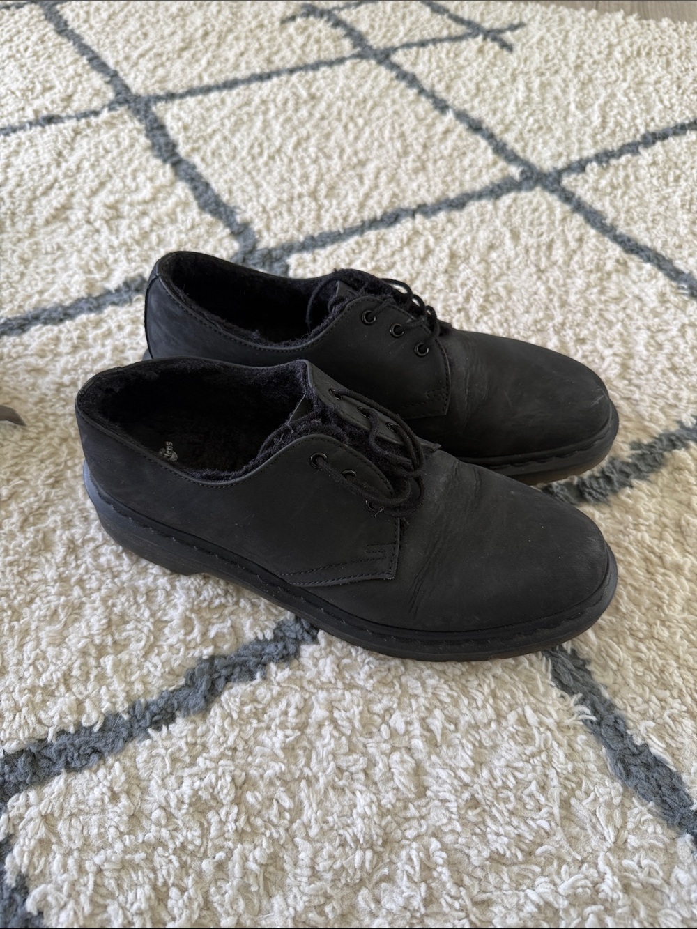 Dr. Martens 1461 Mono shoes black faux fur lining 8